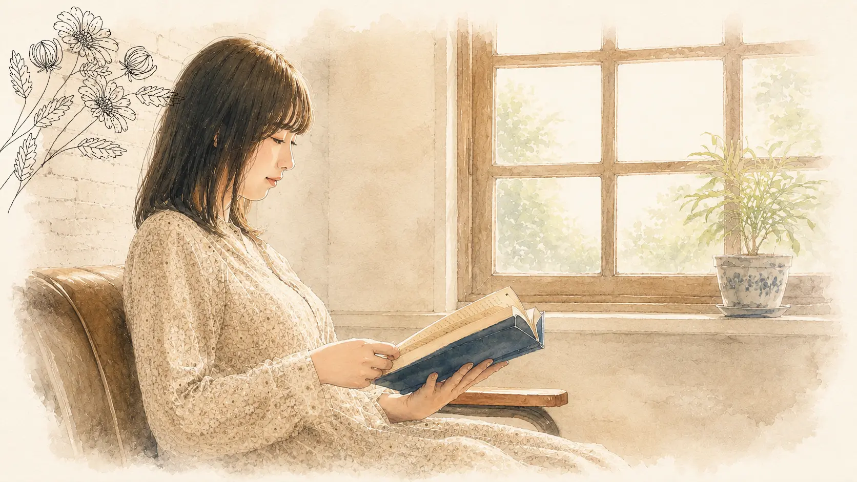 本を読む女性