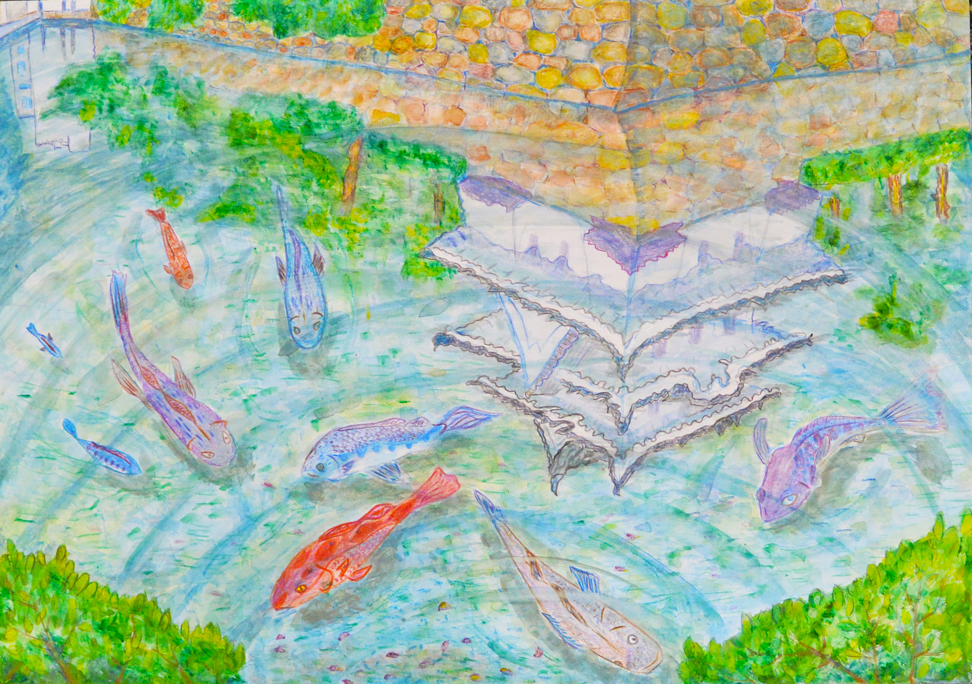 中学校の課題で書いた絵 第40回二十四の瞳 岬の分教場 絵画展 [ 二十四の瞳映画村 ]｜小豆島 観光